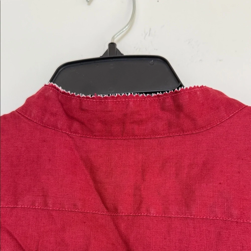 J. Crew Men's Burgundy Button Down Shirt 100% Linen